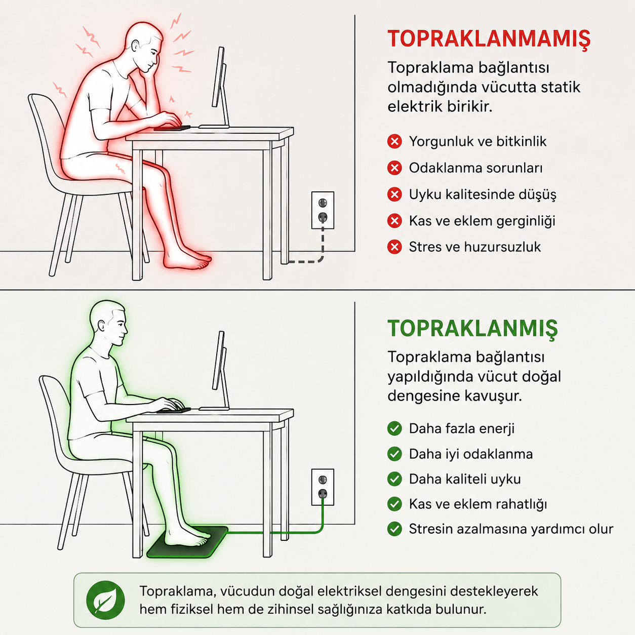 GLOWRE™ Topraklama Matı | Doğayla Yeniden Bağlantı